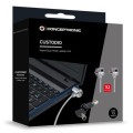 ÷ Cable de seguridad conceptronic con doble cabezal y llave 1.5m
