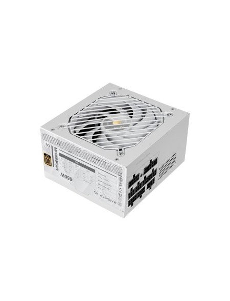 ÷ Fuente modular mars gaming 650w mpb650psi atx3.1 80+gold pfc activo pcie5.1 12v-2x6 dc-dc smd blanco