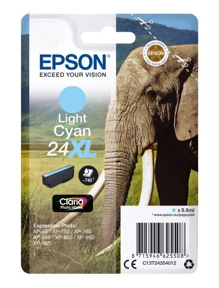 ÷ Tinta original epson t2435 xl cian claro c13t24354012 9.8ml