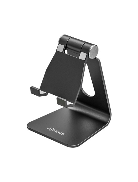 ÷ Aisens - soporte de sobremesa tama?o m ajustable (1 pivote) para movil / tablet, negro