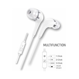Auriculares Intrauditivos earTECH Hop / Micrófono / Type-C 1.2m / Blancos / TEC1304 / Tech One Tech