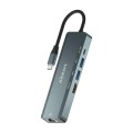 Hub 5 en 1 Type-c / 1xHDMI / 2x USB 3.0 / RJ-45 / PD 100W / 15cm / Aisens / Gris / ASUC-5P011-GR