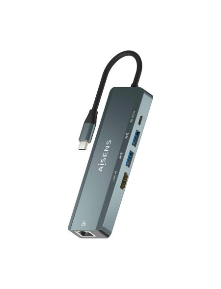 Hub 4 en 1 USB 3.0 / 1x USB 3.0 / 3x USB 2.0 / 10cm / Aisens / Gris / A106-0859