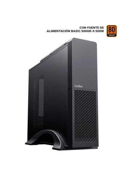 Caja Micro-ATX Gaming Slim Coolbox T313 / Fuente 500W Incluida / Negro / COO-PCT313-1