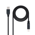 Cable USB impresora 3.0 Tipo A a Tipo B M/M / 2m / Nanocable / Negro / 10.01.0802-BK