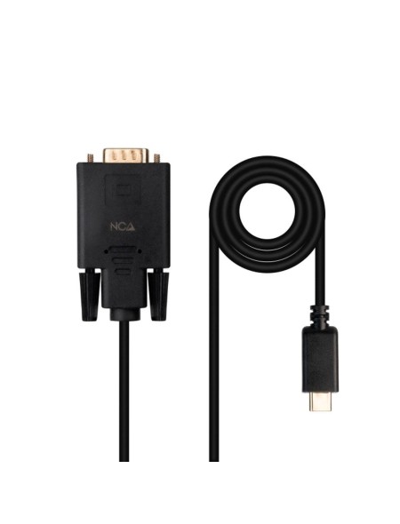 Cable conversor Type-C a VGA M/M / 1.8m / Negro / Nanocable / 10.15.5202