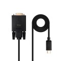 Cable conversor Type-C a VGA M/M / 1.8m / Negro / Nanocable / 10.15.5202
