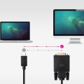 Cable conversor Type-C a VGA M/M / 1.8m / Negro / Nanocable / 10.15.5202