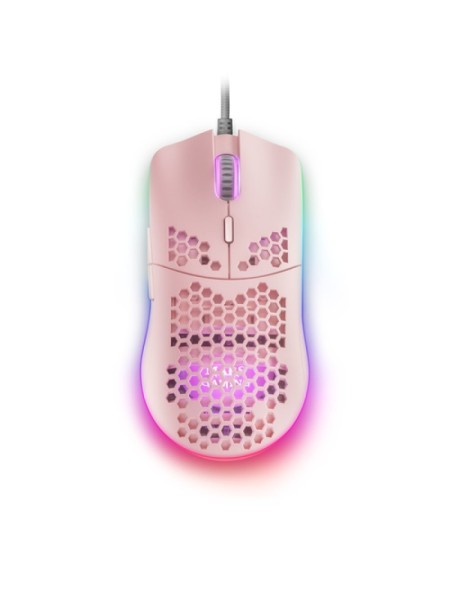 ÷ Mouse mars gaming rgb mmax diseo hive pink 12400dpi pixart 3327pro switch huano superficie perforad