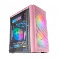 ÷ Caja microatx gaming mars gaming mc300 pink frontal mesh 3xventiladores 120mm rgb lateral de cristal