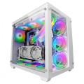 ÷ Caja e-atx torre gaming mars gaming mcv3 white xxl premium custom doble ventana de cristal templado 