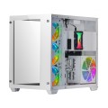 ÷ Caja e-atx torre gaming mars gaming mcv3 white xxl premium custom doble ventana de cristal templado 