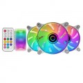 ÷ Kit 3xventilador interno argb mars gaming mf-3d kit white 12x12cm argb efecto espejo infinito
