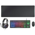 ÷ Teclado mouse headset y alfombrilla mars gaming mcp-rgb3 black teclado tkl h-mech red mouse rgb
