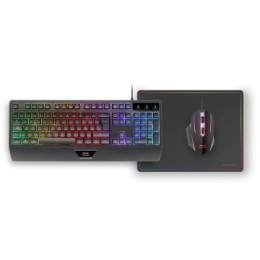 ÷ Teclado mouse y alfombrilla mars gaming mcp124es rgb h-mech, mouse huano rgb 3200dpi, alfombril