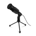 Microfono Multimedia Sobremesa Ewent EW3552  / Cable 2m / Control Sensibilidad / Tripode / Negro / EW3552