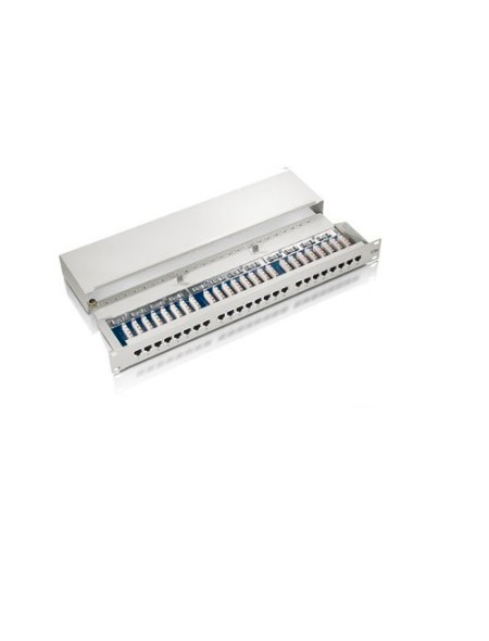 ÷ Patch panel 16 puertos categoria 5e apantallado (ral7035)