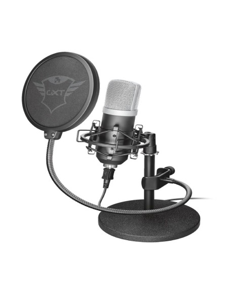 ÷ Microfono trust gxt 252 emita - pc patron cardioide - incluye soporte y estuche - filtro pantalla - 