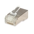 ÷ Kit 100 conectores rj45 equip categoria 6 ftp con guia y capuchon
