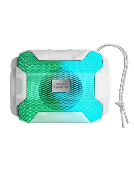 ÷ Altavoz bluetooth portable mas gaming msbax white 10w radio fm, puerto usb y microsd iluminacion rgb