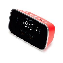 ÷ Radio despertador aiwa cru-19 red 2 puertos usb de carga 5v 2.4a