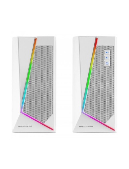 ÷ Altavoces 2.0 bluetooth mars gaming ms7 white 20w rms iluminacion rgb dinamico procesador dsp