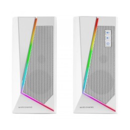 ÷ Altavoces 2.0 bluetooth mars gaming ms7 white 20w rms iluminacion rgb dinamico procesador dsp