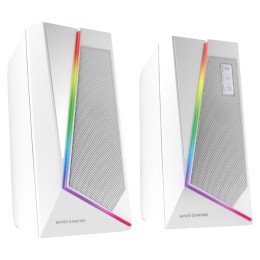 ÷ Altavoces 2.0 bluetooth mars gaming ms7 white 20w rms iluminacion rgb dinamico procesador dsp