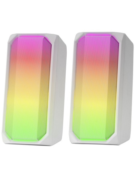 ÷ Altavoces 2.0 bluetooth mars gaming msrgb white full rgb frontal 15w control box jack 3.5mm