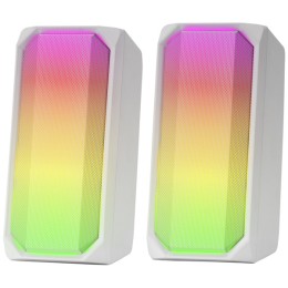 ÷ Altavoces 2.0 bluetooth mars gaming msrgb white full rgb frontal 15w control box jack 3.5mm