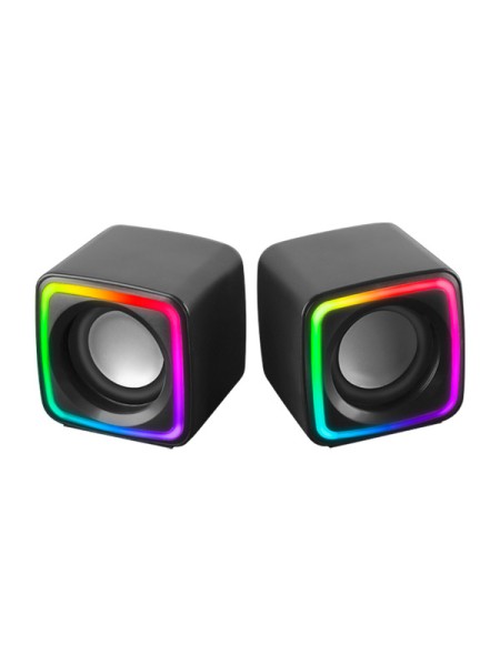 ÷ Altavoces 2.0 mars gaming mscube black 8w rms sonido dsp espacial iluminacion rgb