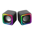 ÷ Altavoces 2.0 mars gaming mscube black 8w rms sonido dsp espacial iluminacion rgb