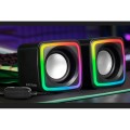 ÷ Altavoces 2.0 mars gaming mscube black 8w rms sonido dsp espacial iluminacion rgb