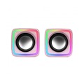 ÷ Altavoces 2.0 mars gaming mscube pink 8w rms sonido dsp espacial iluminacion rgb