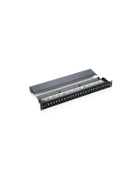 ÷ Patch panel 24 puertos categoria 5e apantallado (ral7035)