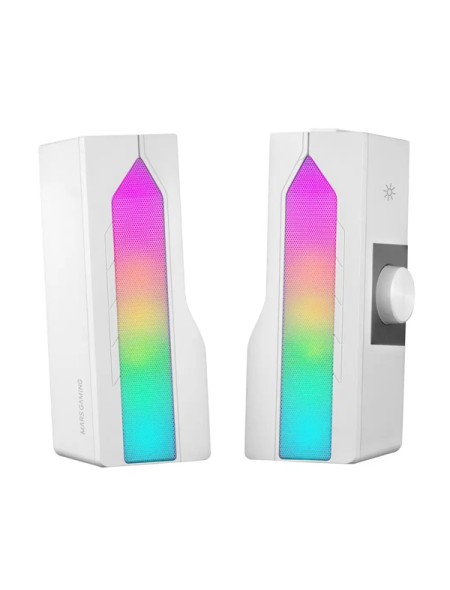 ÷ Altavoces 2.0 bluetooth mars gaming msduo white 2 en 1 convertible en sobremesa 2.0 o soundbar bt 5.