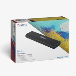 ÷ Caja externa m.2 usb-c tooq tqe-2223b para m.2 ngff/nvme usb 3.1 gen2 negro