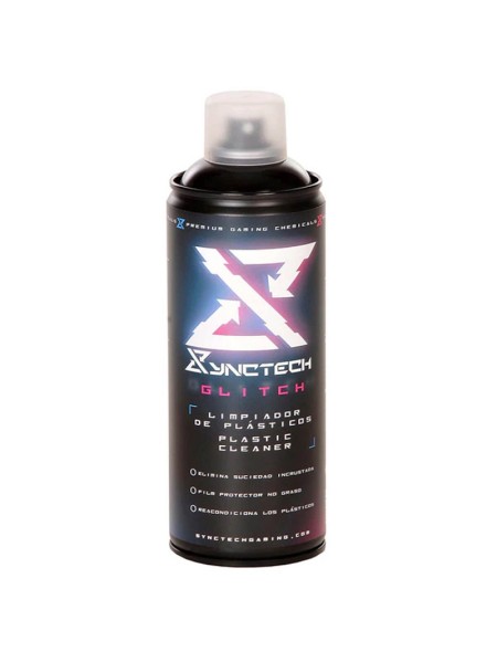 ÷ Synctech aerosol para plasticos glitch spray 400ml limpia reacondiciona y protege superficies plasti