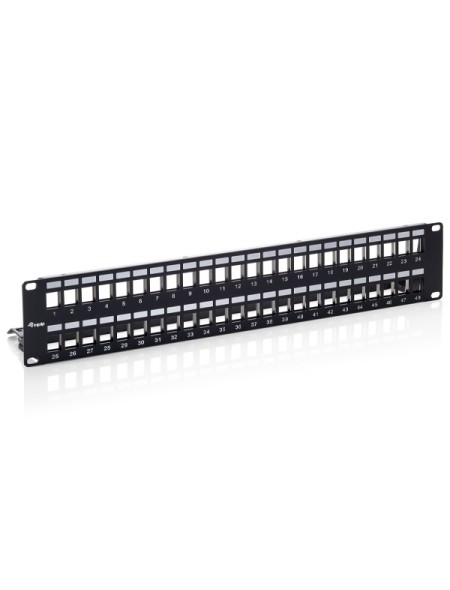 ÷ Patch panel vacio cat.6 apantallado 48 puertos keystone 2u