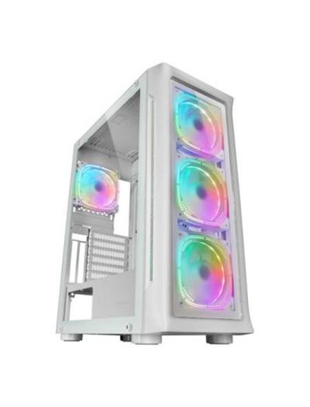 ÷ Caja e-atx torre gaming mars gaming mc-neo white premium 4 ventiladores argb frontal y lateral de cr