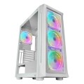 ÷ Caja e-atx torre gaming mars gaming mc-neo white premium 4 ventiladores argb frontal y lateral de cr
