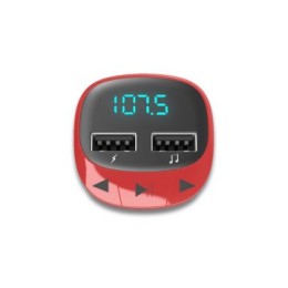 ÷ Cargador de coche y transmisor por fm energy sistem color rojo 2 tomas usb tipo a