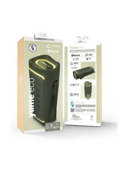÷ Altavoz bluetooth portable energy sistem yume eco true wireless bt 5.2 ipx6 potencia 15w usb/microsd
