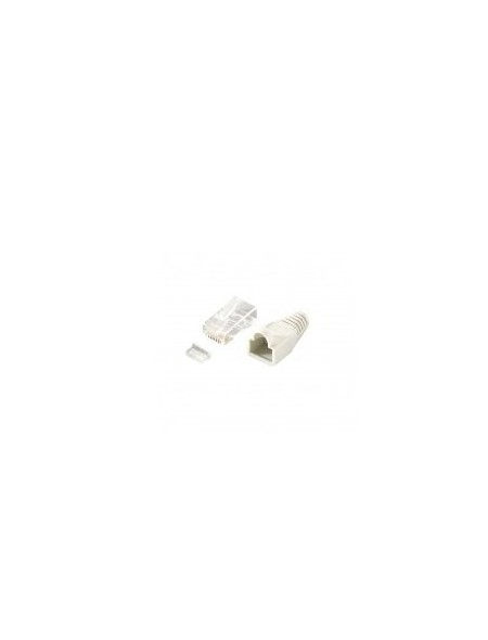 ÷ Kit 100 conectores rj45 categoria 6 con capuchon y guia