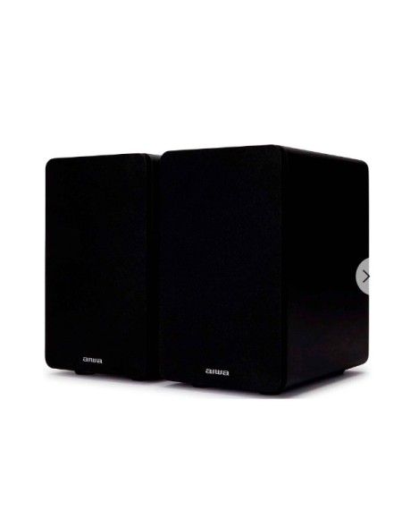 ÷ Altavoces 2.0 hifi pasivos aiwa sp-a100 color negro 2x70w rms conectores chapados en oro