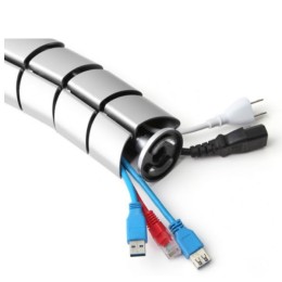 ÷ Organizador de cables equip 650862 de doble canal color plata
