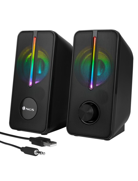 ÷ Altavoces 2.0 ngs gaming con iluminaci?n led rgb, 12w y conexi?n usb