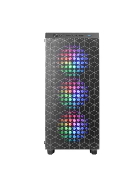 ÷ Caja atx semitorre gaming mars gaming mcmag negra frontal doble rejilla magnetica lateral cristal te