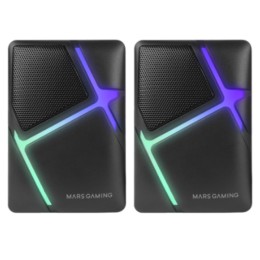 ÷ Altavoces 2.0 mars gaming ms-h negro 10w iluminacion rgb control de volumen jack 3.5mm