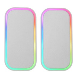 ÷ Altavoces 2.0 bluetooth mars gaming msomw blanco 20w dsp iluminacion rgb aux -in control volumen